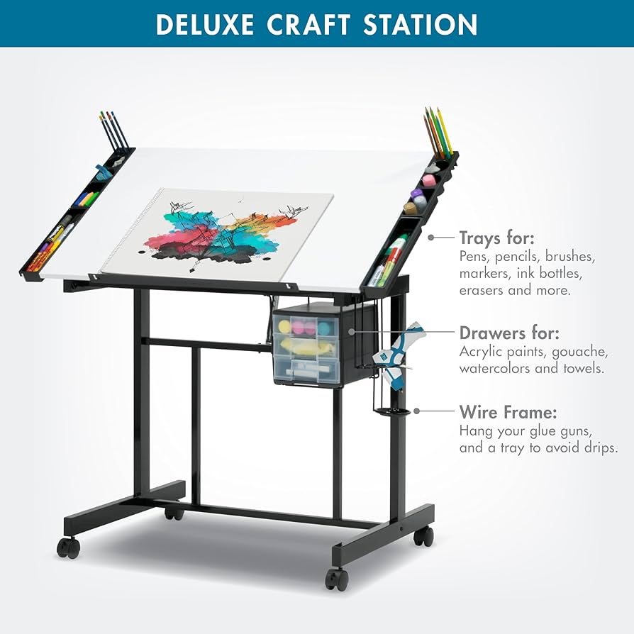 ୨୧ 木製ドレッサー&デスク ୨୧ Amazon.com: Studio Designs Deluxe Craft Station, Top